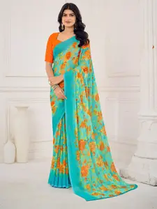 Saree mall Floral Pure Chiffon Designer Bagru Sarees