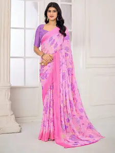 Saree mall Women Floral Printed Pure Chiffon Bagru Sarees