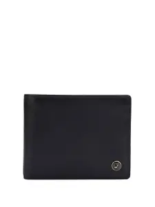 Da Milano Men Textured Leather RFID Two Fold Wallet