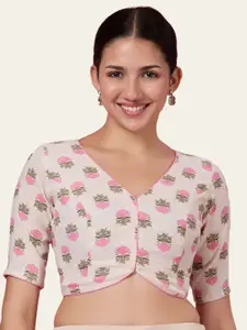 Studio Shringaar Printed Non-Padded Saree Blouse