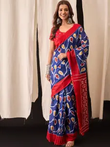 Anouk Ethnic Motifs Printed Pure Cotton Ikat Saree
