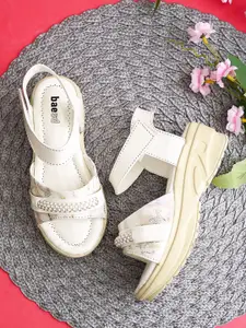 BAESD Girls Embellished Flatform Heel Sandals with Ethnic - Embellished