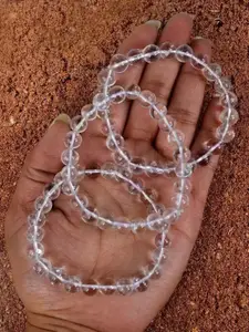 Sukhad Clear Quartz Charm Bracelet Set Of 2