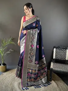 LeeliPeeri Designer Ethnic Motifs Zari Saree With Blouse Piece