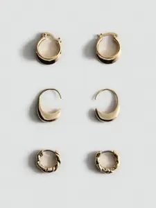 MANGO Set of 3 Circular Hoop Earrings