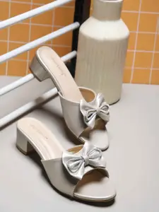 DressBerry Women Embellished Party Block Sandals with Bows