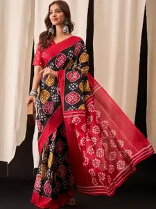 Anouk Ethnic Motifs Printed Pure Cotton Ikat Saree