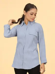 CORSICA Classic Striped Spread Collar Slim Fit Casual Shirt