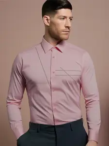 HE SPOKE Embroidered Cotton Twill Smart Casual Shirt