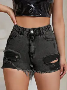 StyleCast x Revolte Women Mid Rise Skinny Fit  Denim Shorts