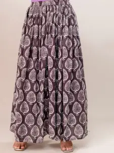 SUNEKH Printed Flared Maxi Skirt