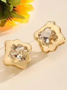 SALTY Pack of 2 Women Perky Crystal Gold Stud Earring