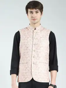 Monte Carlo Men's Printed Band Neck Nehru Jacket