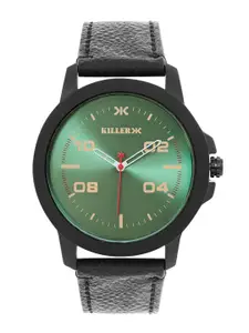Killer Men Brass Printed Dial & Leather Straps Analogue Watch KL25-3B