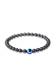 Sukhad Women Hematite Beaded Evil Eye Bracelet