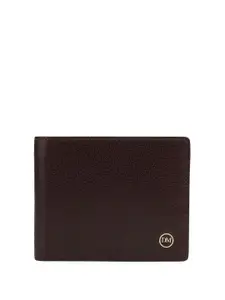 Da Milano Men Brand Logo Textured Leather Two Fold Wallet