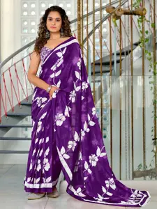 Anouk Floral Printed Pure Cotton Block Print Saree