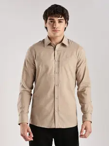 Calvin Klein Jeans Slim Fit Micro Checked Cotton Casual Shirt