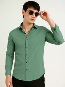 IKON FASHION Men Textured Spread Collar Original Regular Fit Casual Shirt