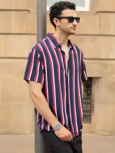 Powerlook Vertical Striped Short Sleeves Shirt