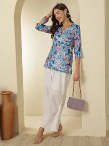 Anouk Rustic Ethnic Motifs Printed V-Neck Kurti