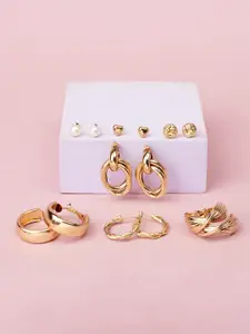 SALTY Set Of 6 Hoops & Double Twist Loop Earrings