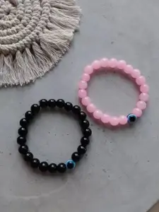 Sukhad Black And Pink Bracelet Pack Of 2