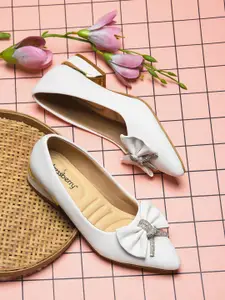 DressBerry Women Embellished Pointed Toe Block Pumps with Bows