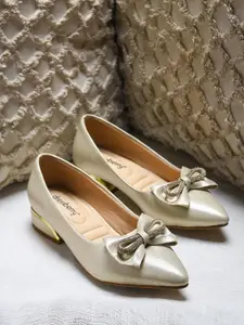 DressBerry women Pointed Toe Party Block Pumps with Bows