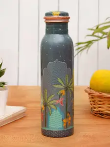JAYPORE Grey & Green Single Copper Printed Water Bottle