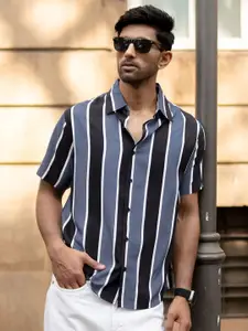 Powerlook Vertical Striped Short Sleeves Shirt