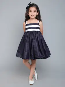 Pink Chick Girls Colourblocked Fit & Flare Dress