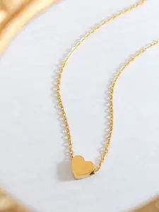 DressBerry Gold-Plated Stainless Steel Heart Shaped Pendant Chain