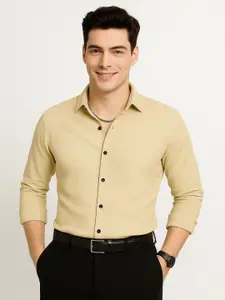 IKON FASHION Textured Spread Collar Long Sleeves Original Casual Shirt