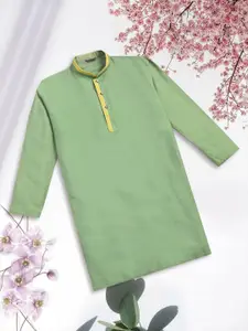 Sangria Boys Mandarin Collar Cotton Straight Kurta