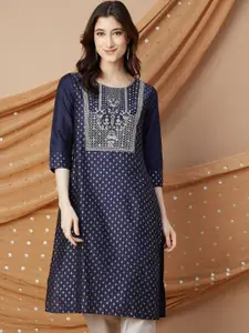 Melange by Lifestyle Woven Design Round Neck Kurta