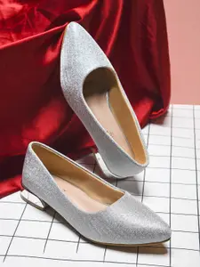 DressBerry Women Textured Block Heel Pumps