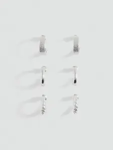 MANGO Set of 3 Circular Half Hoop Earrings