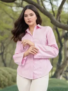 CORSICA Classic Striped Spread Collar Slim Fit Casual Shirt