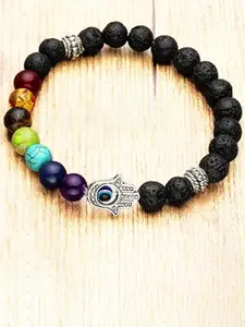 Sukhad Black & Multicoloured Gemstone Charm Bracelet