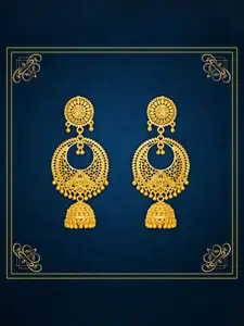 Luv Fashion Gold-Plated Dome Shaped Jhumkas