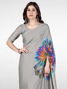 Saree mall Floral Printed Satin Sarees