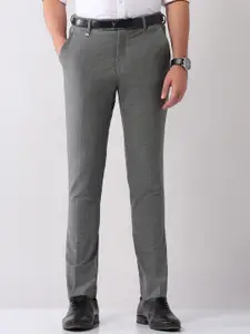 AD By Arvind Men Checked Slim Fit Formal Trousers