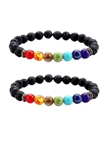Sukhad Set Of 2 Artificial Beaded Elasticated Bracelet