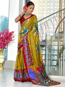 Anouk Ethnic Motifs Pure Cotton Block Print Saree