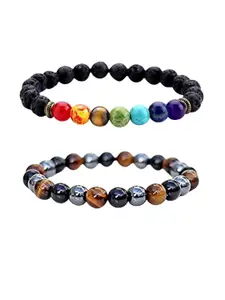 Sukhad Multi Stone Multi Coloured Bracelet Pack Of 2