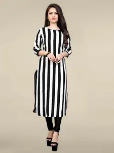 Dream Beauty Fashion Striped Round Neck Straight Kurta