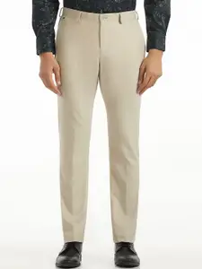 Blackberrys Men Textured Slim Fit Formal Trousers