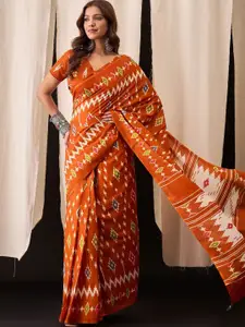 Anouk Ethnic Motifs Printed Pure Cotton Ikat Saree