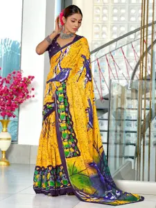 Anouk Ethnic Motifs Pure Cotton Block Print Saree